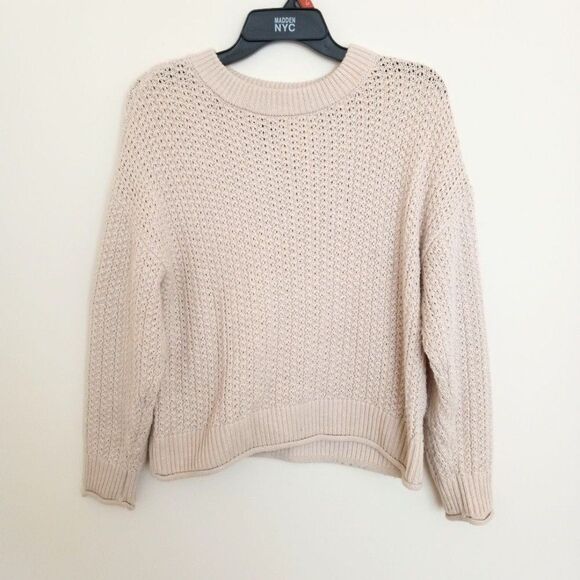 Universal Thread Waffle Knit Pullover Sweater Beige Size Small - Picture 2 of 7